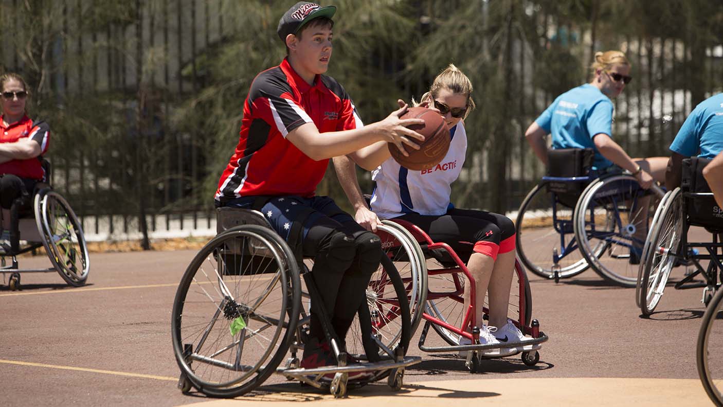 A wheelchair basketballer