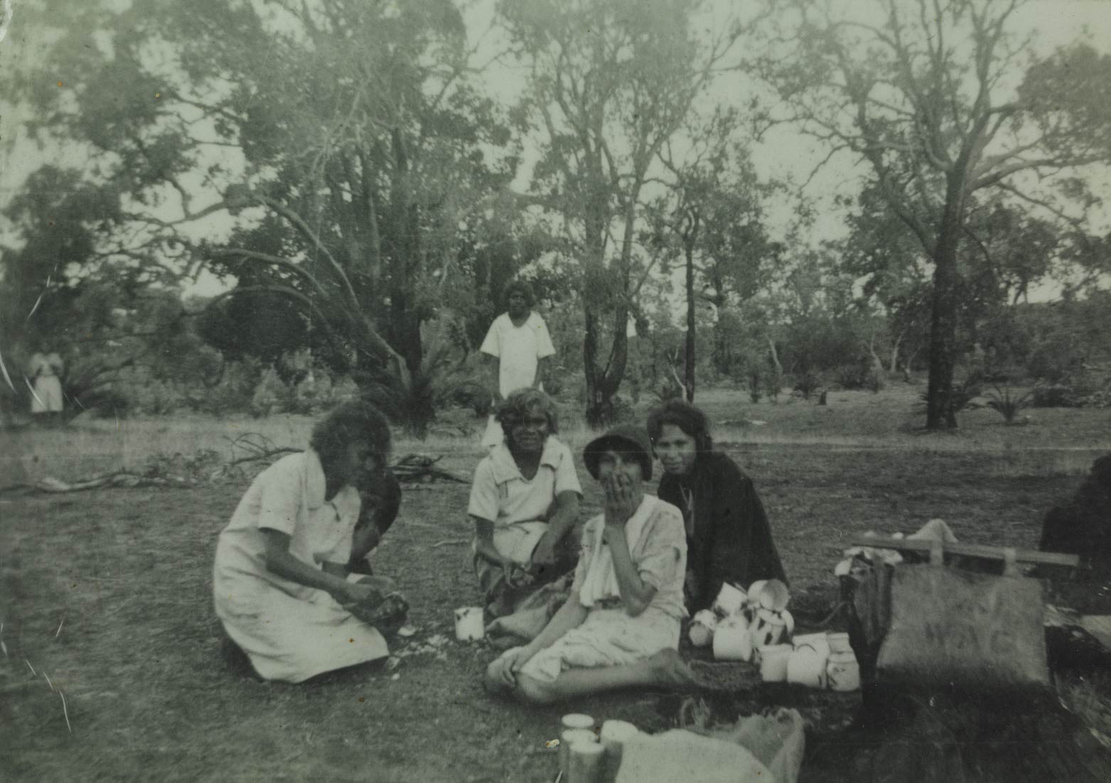 Moore River Native Settlement peeling potatoes