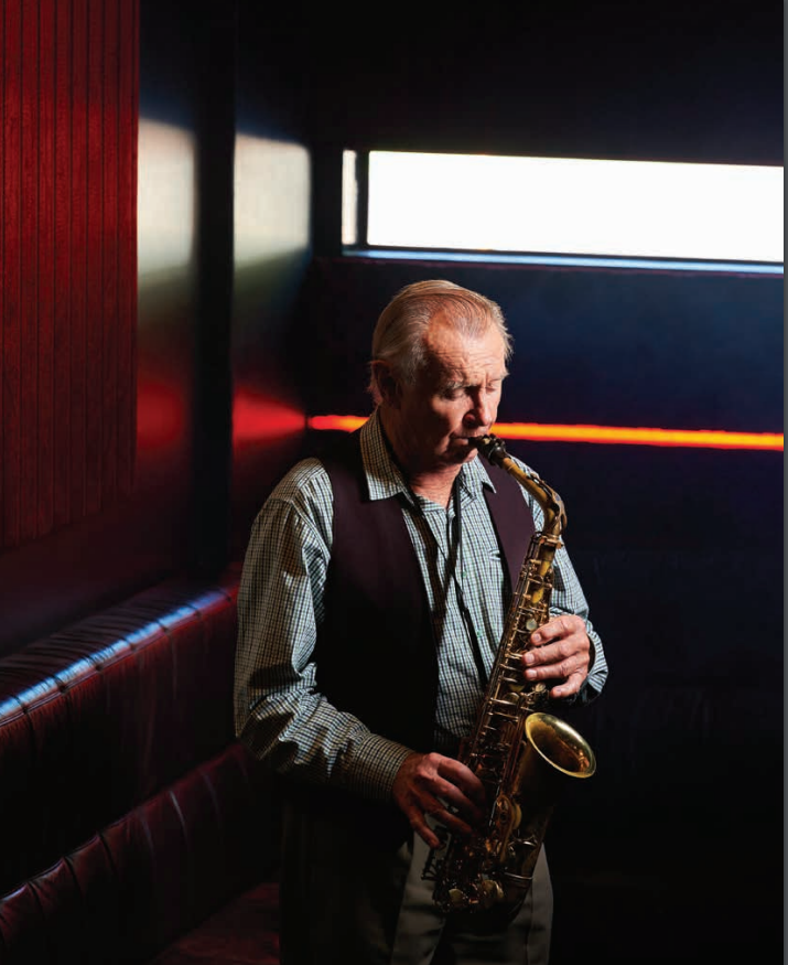 Lew Smith playing saxophone