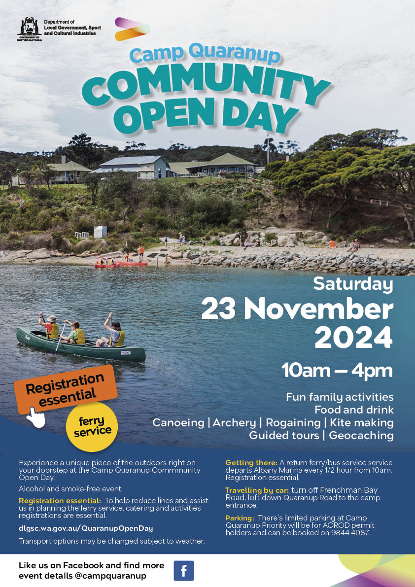 Camp Quaranup Open Day 2024 poster