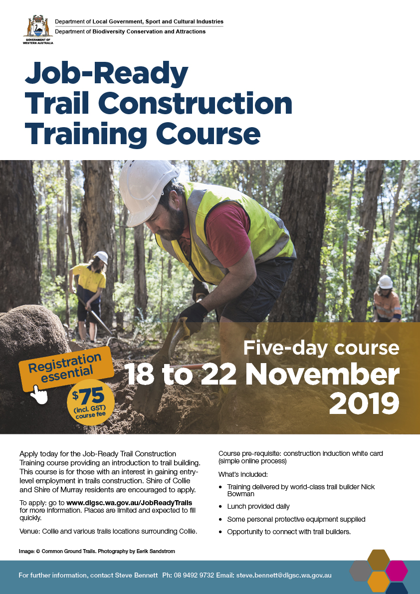 Job-Ready Trail Construction Training Course flyer