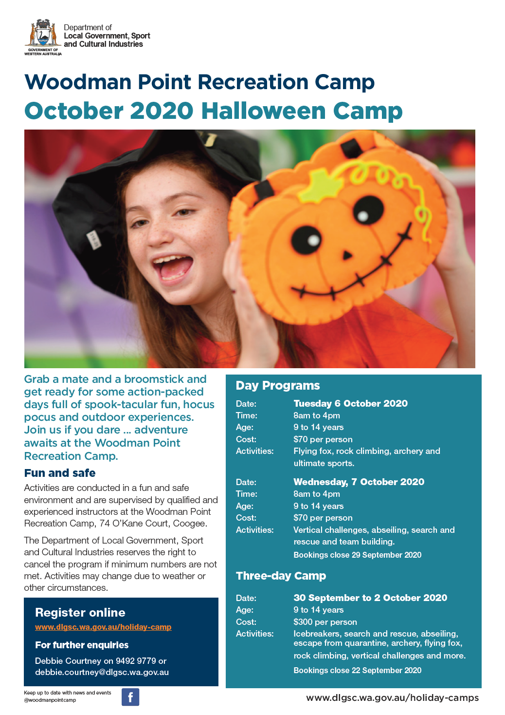 Woodman Point Halloween Programs October 2020 flyer
