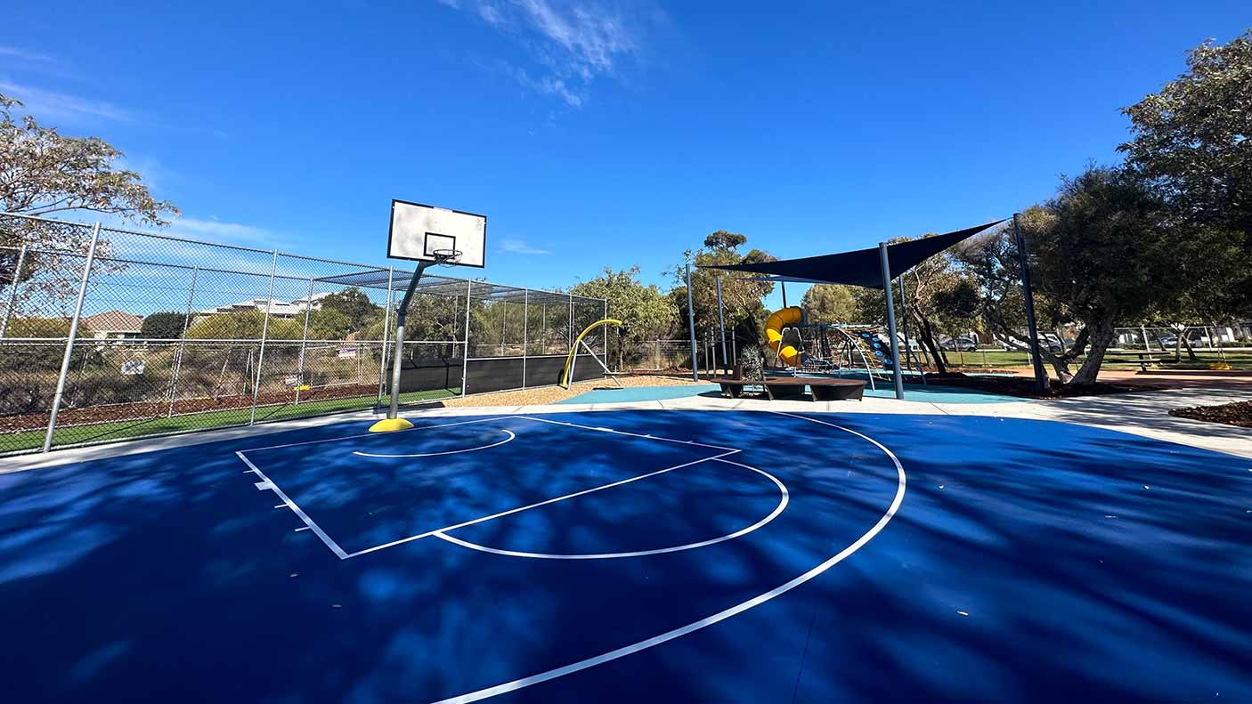 A new basketball court and playground