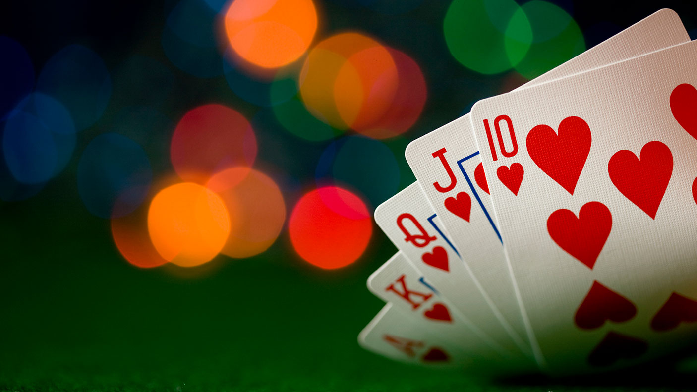 A hand of poker - a A high straight flush of hearts.