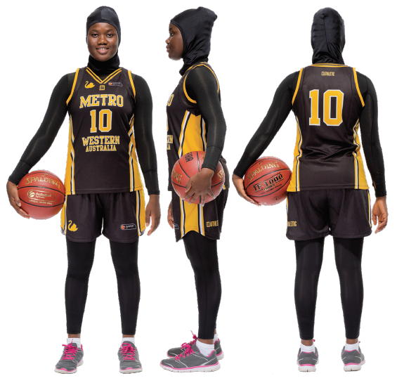 Multicultural Female Uniform Guidelines head covering basketball option c