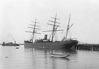 A black and white photograph of the ship Elderslie