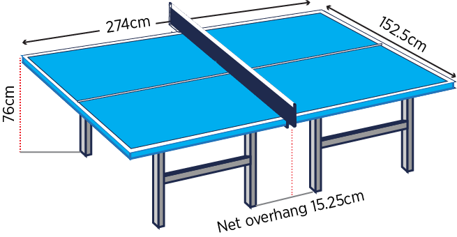 Table Tennis, Ping-Pong Dimensions & Drawings